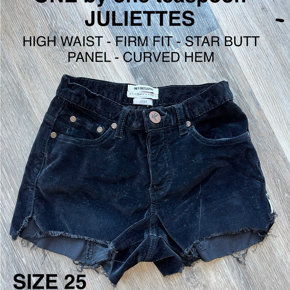 One by one teaspoon, Juliettes sz 25, high waist, star butt, corduroy black